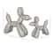 Silver Porcelain Balloon Animal Dog Sculpture Set